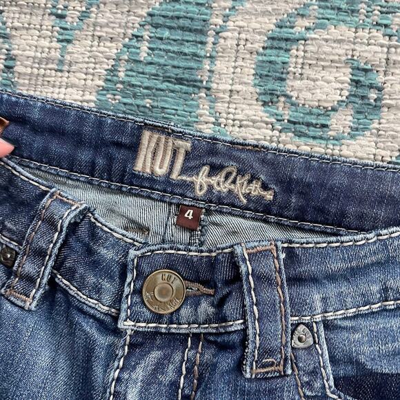 KUT‎ from the Kloth Catherine Dark Wash Denim Cuffed Shorts - Size 4 - Picture 6 of 10